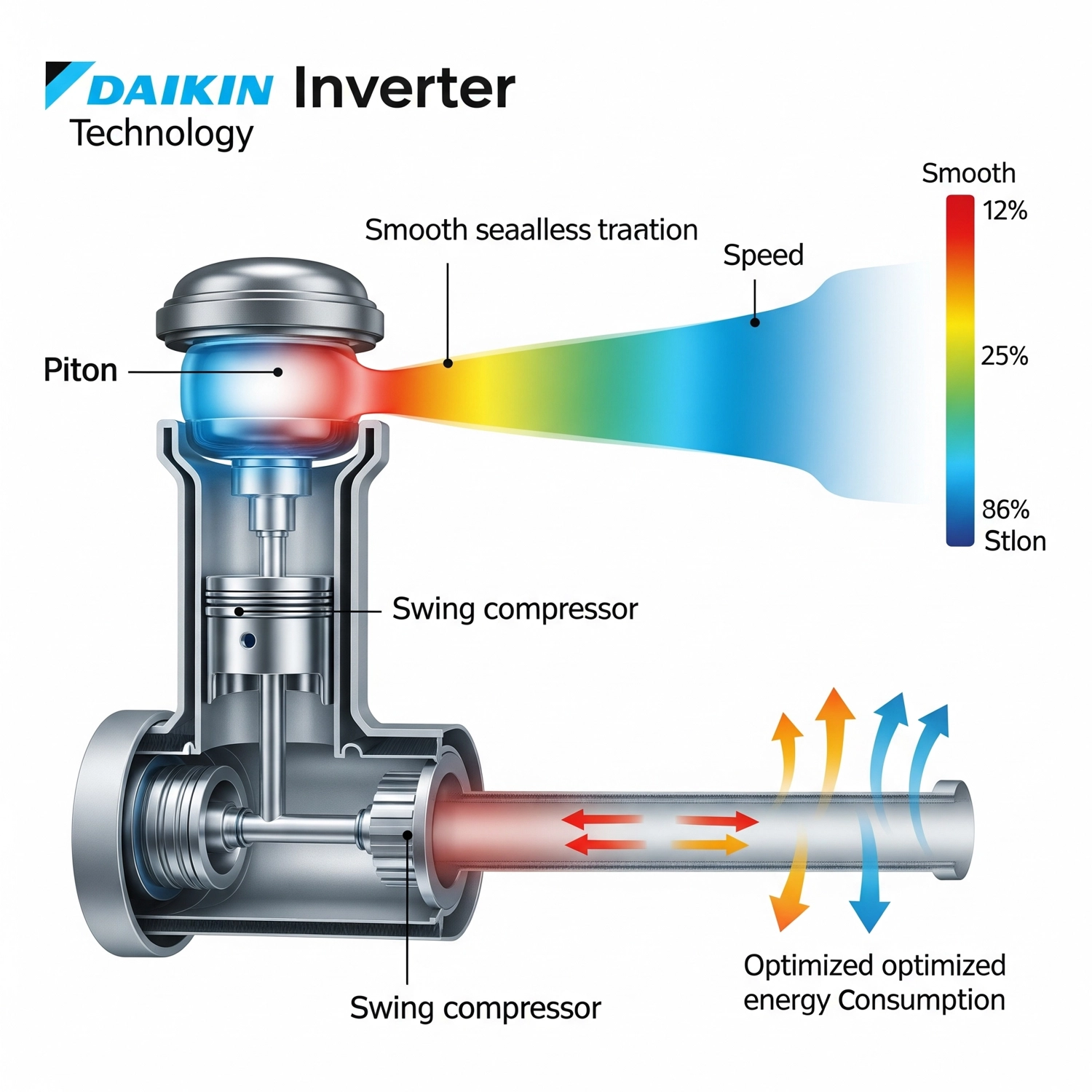 công nghệ Inverter và máy nén Swing của Daikin