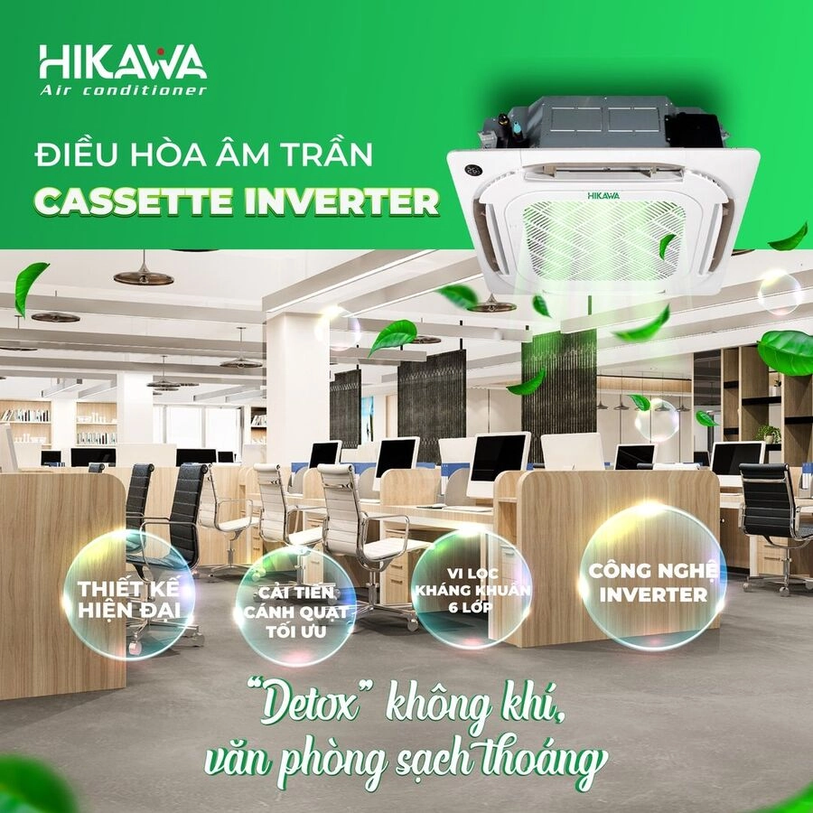 iều hòa âm trần cassette hikawa