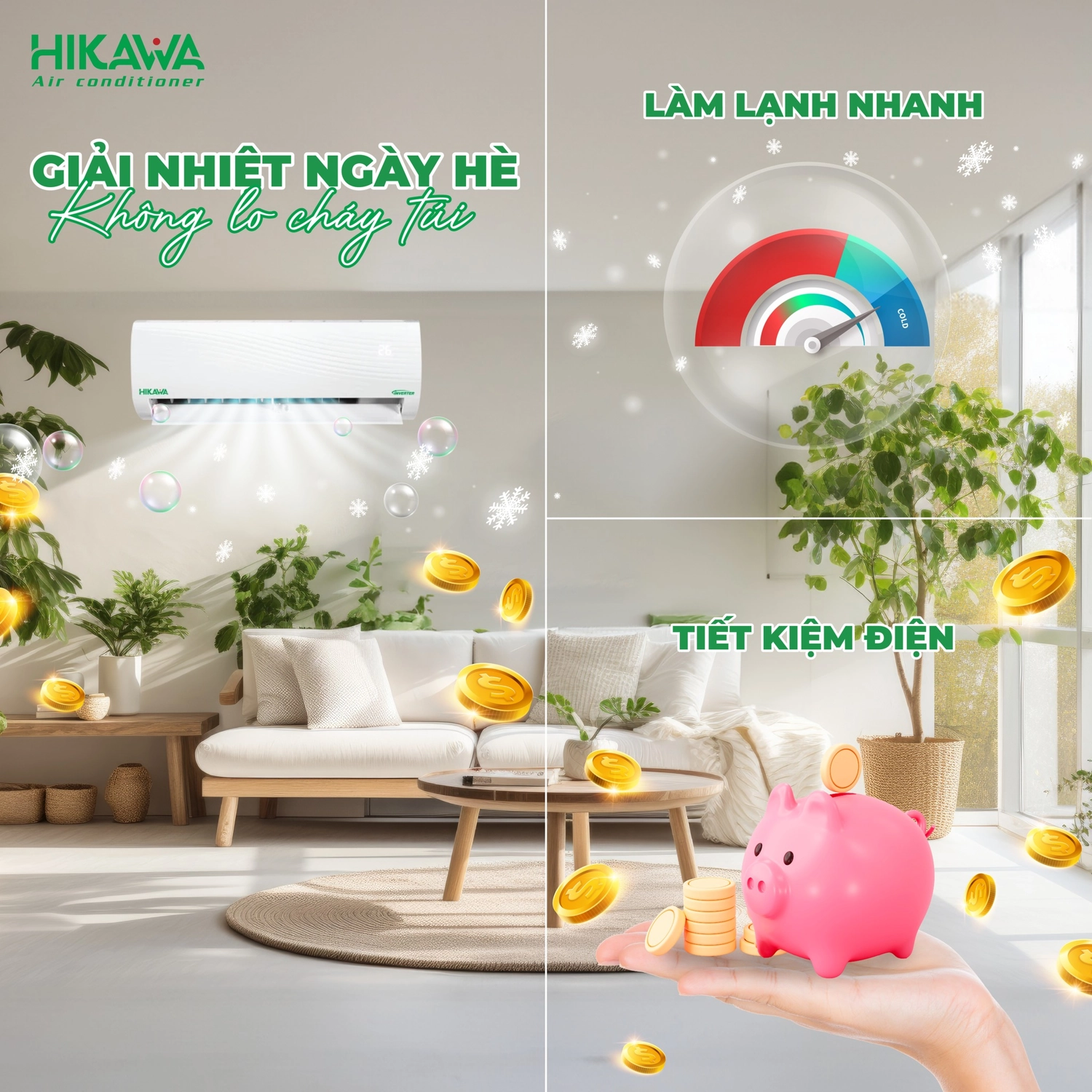 iều hòa hikawa làm lạnh nhanh tiết kiệm điện