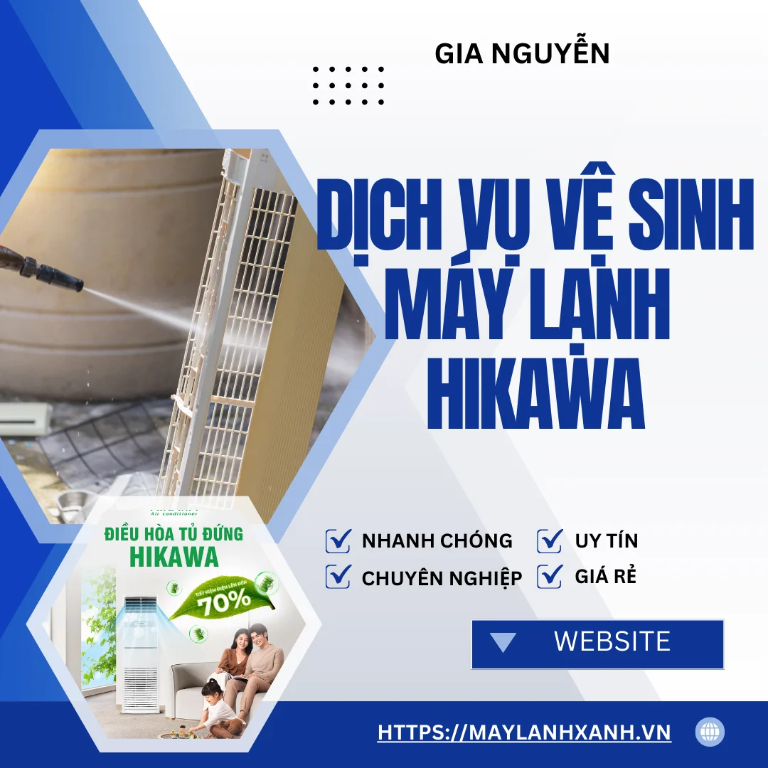 Dịch vụ vệ sinh máy lạnh HIKAWA của công ty Gia Nguyễn