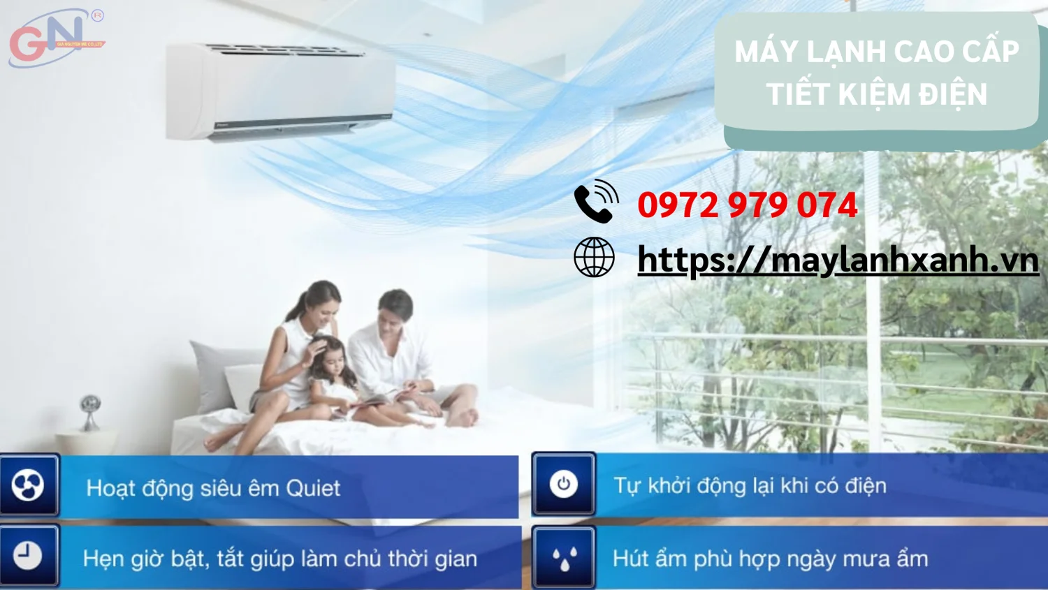 Máy lạnh cao cấp giúp tiết kiệm điện và bảo vệ sức khỏe gia đình bạn với công nghệ inverter