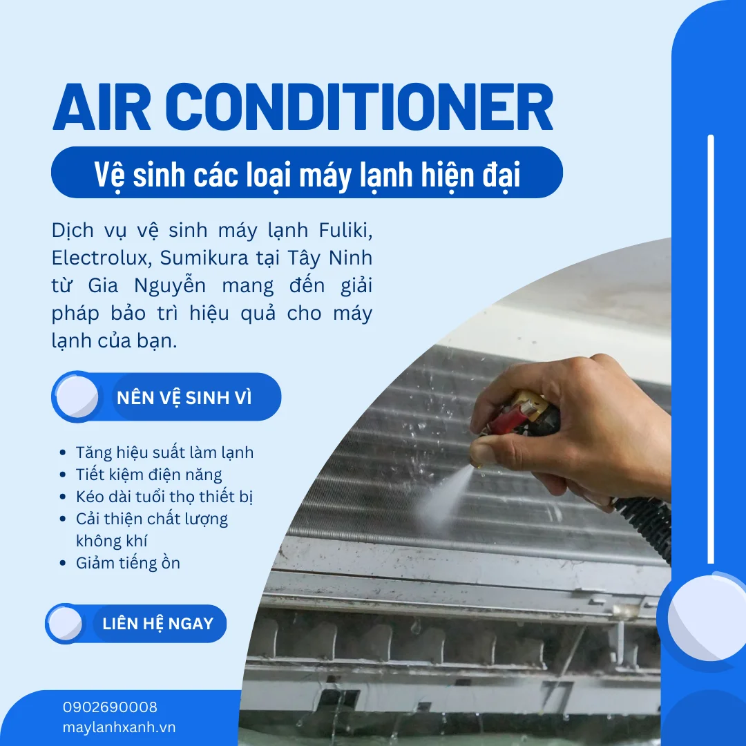 Blue And White Modern Air Conditioner Repair & Maintenance Services Instagram Post