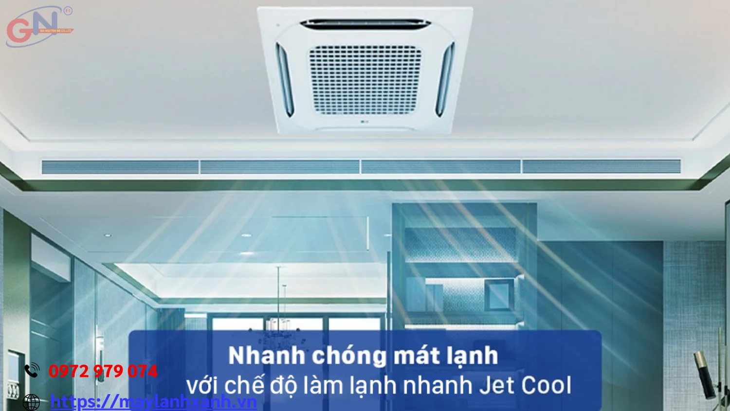 Máy lạnh âm trần làm mát nhanh chóng
